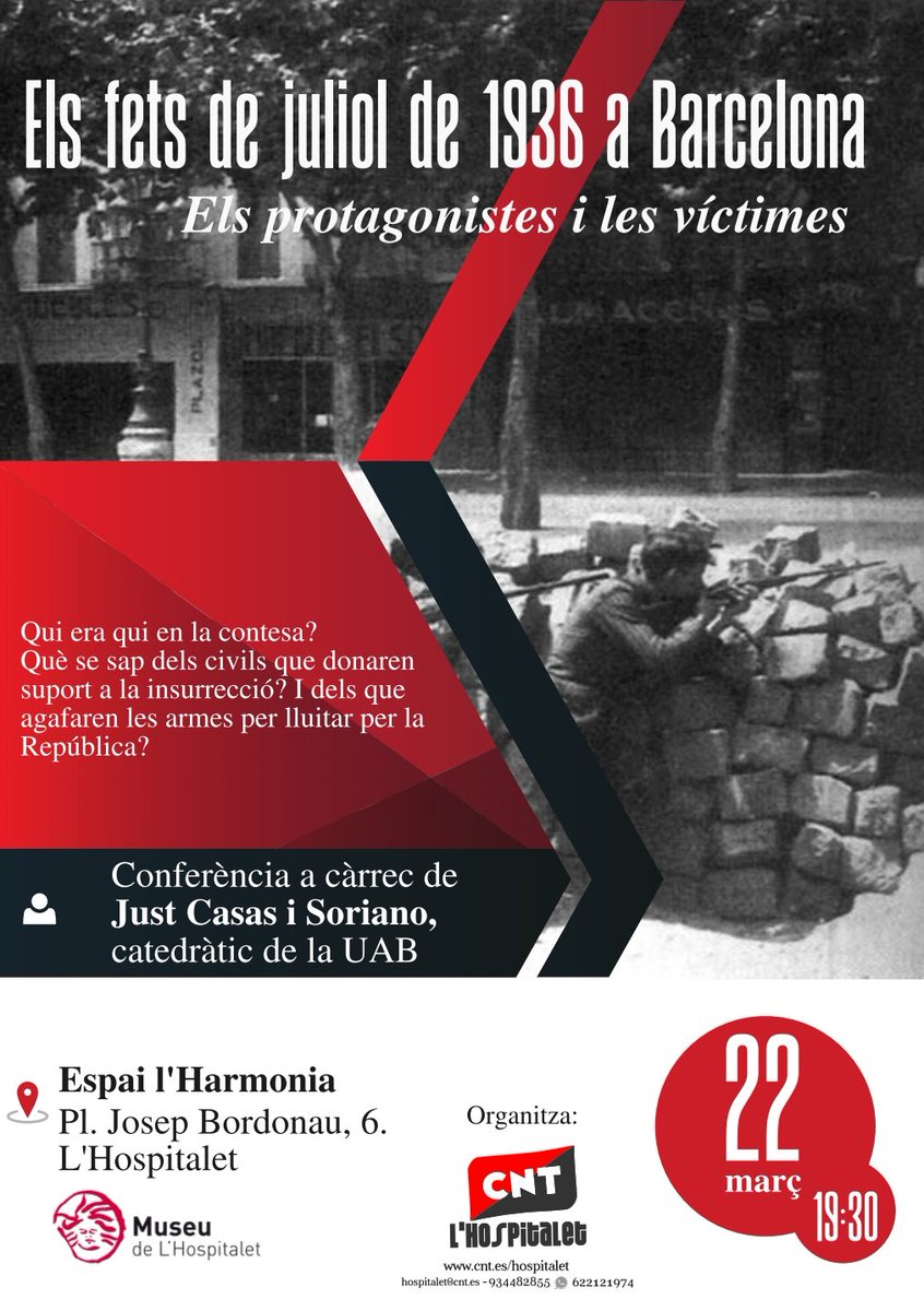 Charla: “Els fets de Juliol de 1936 a Barcelona”